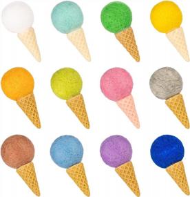 img 4 attached to 12-Set Felt Ice Cream Crafts For Tiered Tray Decoration, DIY Jewelry & Party Favors - CINPIUK