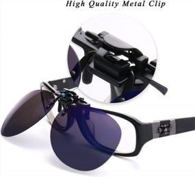 img 3 attached to Costyle Retro Polarized Clip On Flip Up Plastic Sunglasses Driving Fishing Traveling