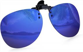 img 4 attached to Costyle Retro Polarized Clip On Flip Up Plastic Sunglasses Driving Fishing Traveling