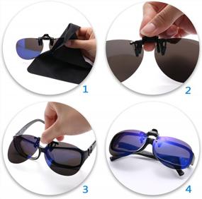 img 1 attached to Costyle Retro Polarized Clip On Flip Up Plastic Sunglasses Driving Fishing Traveling