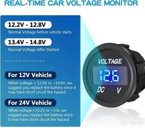 img 1 attached to 🔌 Enhanced 4 in 1 Charger Outlet Socket Panel: Dual QC 3.0 12V USB Power Outlet, Car Voltmeter Gauge, Cigarette Lighter Socket & ON Off Rocker Toggle Switch for Car Marine Boat RV Truck (with Wire)