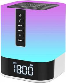 img 3 attached to Bluetooth Speaker Bedside Lamp With Touch Control, TF/SD Card Support, Digital Alarm Clock And 48 Color Choices - Perfect Gift For Boys And Girls