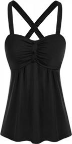 img 4 attached to Belle Poque Women'S Summer Tank Tops Sleeveless Vintage Ruched Blouses Shirts