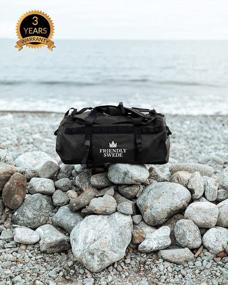 img 1 attached to 90L Black SANDHAMN Duffle Bag For Women & Men - Waterproof Material, Backpack Straps, Gym/Travel/Weekender Bags
