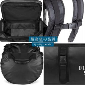 img 3 attached to 90L Black SANDHAMN Duffle Bag For Women & Men - Waterproof Material, Backpack Straps, Gym/Travel/Weekender Bags