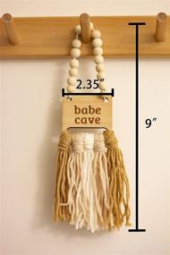 img 3 attached to 🌸 Decocove Babe Cave Sign & Wood Bead Garland: Stylish Boho Nursery Wall Decor for Girls and Boys, Perfect for Neutral Home Decor and Toddler Room Door Sign