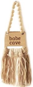 img 4 attached to 🌸 Decocove Babe Cave Sign & Wood Bead Garland: Stylish Boho Nursery Wall Decor for Girls and Boys, Perfect for Neutral Home Decor and Toddler Room Door Sign