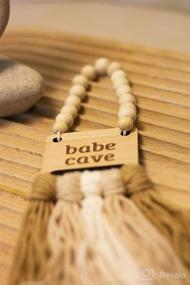 img 1 attached to 🌸 Decocove Babe Cave Sign & Wood Bead Garland: Stylish Boho Nursery Wall Decor for Girls and Boys, Perfect for Neutral Home Decor and Toddler Room Door Sign