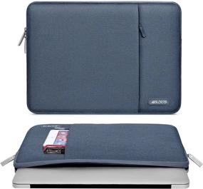 img 4 attached to MOSISO Laptop Sleeve Bag Compatible With MacBook Air 13 Inch M2 A2681 M1 A2337 A2179 A1932/Pro 13 M2 M1 A2338 A2251 A2289 A2159 A1989 A1706 A1708, Polyester Vertical Case With Pocket, Blue Haze