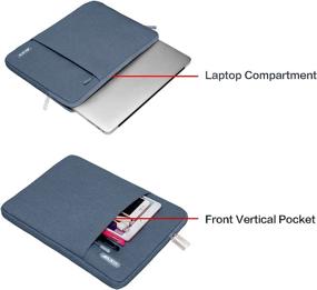 img 2 attached to MOSISO Laptop Sleeve Bag Compatible With MacBook Air 13 Inch M2 A2681 M1 A2337 A2179 A1932/Pro 13 M2 M1 A2338 A2251 A2289 A2159 A1989 A1706 A1708, Polyester Vertical Case With Pocket, Blue Haze