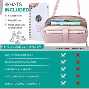 img 3 attached to Saveyon RFID Crossbody Cash Envelope Wallet With Clips And Budget Planner Organizer - Clutch Purse Money Organizer For Cash, Cash Envelopes For Budgeting, Budget Envelopes Cash Envelope System Blush