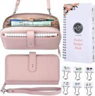 saveyon rfid crossbody cash envelope wallet with clips and budget planner organizer - clutch purse money organizer for cash, cash envelopes for budgeting, budget envelopes cash envelope system blush logo