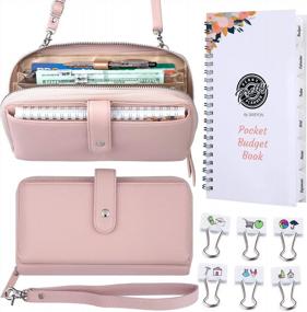img 4 attached to Saveyon RFID Crossbody Cash Envelope Wallet With Clips And Budget Planner Organizer - Clutch Purse Money Organizer For Cash, Cash Envelopes For Budgeting, Budget Envelopes Cash Envelope System Blush
