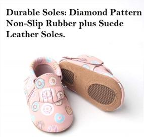 img 3 attached to Starbie Genuine Leather Baby Moccasins With Anti-Slip Soles - Available In 25+ Colors For Boys & Girls