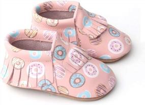 img 4 attached to Starbie Genuine Leather Baby Moccasins With Anti-Slip Soles - Available In 25+ Colors For Boys & Girls