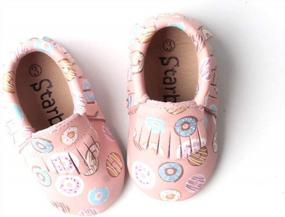 img 1 attached to Starbie Genuine Leather Baby Moccasins With Anti-Slip Soles - Available In 25+ Colors For Boys & Girls