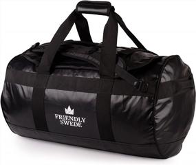 img 4 attached to Сумка Friendly Swede SANDHAMN - водонепроницаемая гимнастическая и путешественническая сумка на 60 литров для женщин и мужчин с рюкзачными лямками, черного цвета.