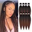 professional crochet braiding hair: pre-stretched yaki synthetic extension in natural ombre #1b/30 - 32 inch (8 packs) logo
