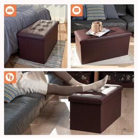 img 3 attached to COSYLAND Footstool Rectangle Collapsible Furniture Furniture ~ Accent Furniture