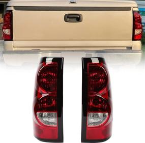 img 4 attached to 🚗 ECOTRIC 2003-2006 Chevy Silverado Tail Lights Pair - Rear Brake Signal Lamp Set with Bulbs and Harness - Passenger and Driver Side