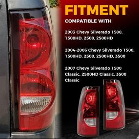 img 3 attached to 🚗 ECOTRIC 2003-2006 Chevy Silverado Tail Lights Pair - Rear Brake Signal Lamp Set with Bulbs and Harness - Passenger and Driver Side