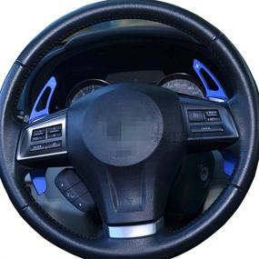 img 1 attached to 2Pcs Aluminum Shift Paddle Blade Car Steering Wheel Paddle Shifter Extension Cover For Subaru BRZ Impreza WRX Legacy XV Crosstrek (Blue)