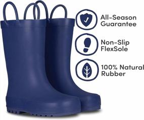 img 3 attached to Premium Natural Rubber Rain Boots For Toddlers & Kids - Lone Cone Elementary Collection