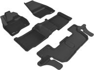 🚗 3d maxpider l1fr09101509 all-weather floor mats for ford explorer - custom fit car floor liners, kagu series (2nd row bench seat) - black logo