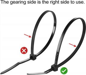 img 3 attached to Organize Your Cables With 200 Strong 3M Adhesive Black Zip Tie Mounts And 8" Ties, Screws, And UV Protection - Outdoor Cable Clip Management Anchors!