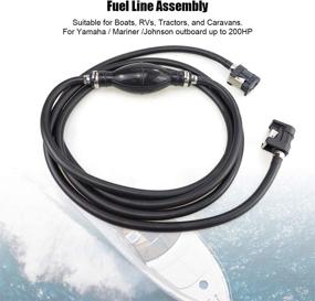 img 3 attached to 🔋 10ft 8mm Fuel Line Assembly for Yamaha Outboard Marine Boat Motor - Rubber Fuel Gas Hose Line Assembly