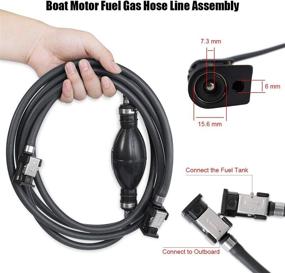 img 1 attached to 🔋 10ft 8mm Fuel Line Assembly for Yamaha Outboard Marine Boat Motor - Rubber Fuel Gas Hose Line Assembly