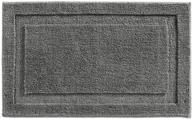 charcoal gray non-slip microfiber polyester spa mat, plush water absorbent bathroom vanity/bathtub/shower accent rug - machine washable logo