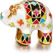 ninaqueen 925 sterling silver lucky elephant christmas gifts bead charms with 5a cubic zirconia and hand-applied enamel, jewelry box included for gift, compatible with charms bracelet and necklace logo