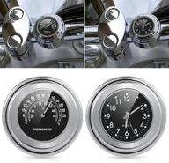 ⏱️ lanlan waterproof motorcycle handlebar clock & thermometer: black dial mount for 22mm-25mm handlebars логотип