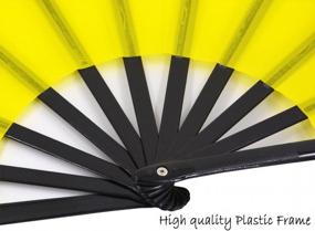 img 1 attached to Large Chinese Kung Fu Tai Chi Hand Fan For Men/Women - Meifan, Hand Held Dance Folding Fans With Fabric Case (Yellow)