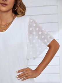 img 2 attached to Women'S V Neck Business Casual Tops Dressy Work Blouses Short Sleeve Summer Shirt