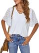 women's v neck business casual tops dressy work blouses short sleeve summer shirt logo