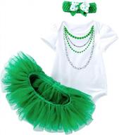 green shamrock tutu dress set for baby girls - perfect outfit for st. patrick's day celebrations logo
