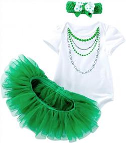 img 1 attached to Green Shamrock Tutu Dress Set For Baby Girls - Perfect Outfit For St. Patrick'S Day Celebrations