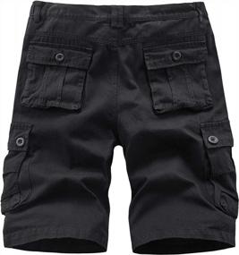 img 3 attached to Camo Cargo Shorts For Men: Versatile Cotton Shorts With Multiple Pockets And Elastic Waistband