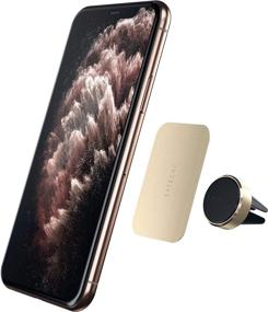 img 4 attached to Satechi Air Vent Magnetic Aluminum Car Mount Holder - iPhone 11 Pro Max/11 Pro/11, XS Max/XS/XR/X, Samsung Galaxy S10 Plus/S10, Nexus 5X/6P (Gold) – Ultimate Car Phone Holder!