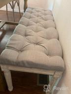 img 1 attached to Kmax Tufted Entryway Bench, Upholstered Rustic Ottoman Bench, 31.5" X 15.75" X 15.7" Beige review by Sean Liu