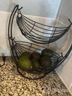 img 1 attached to LAUCHUH Hanging Fruit Bowl for Kitchen Counter Tiered Fruit Stand for Organized Fruit and Vegetable Storage review by Chris Hall