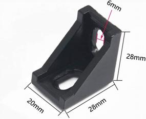 img 4 attached to Iverntech 20Pcs Black Aluminum Corner Brackets: Strong Fasteners For 2020 Series Aluminum Extrusion Profile With M5 T Nuts, Screws And Wrench Included