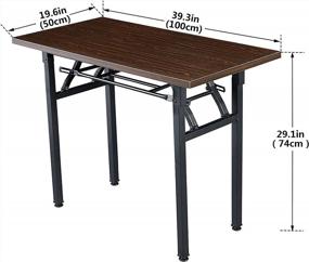 img 4 attached to Складной компьютерный стол с полкой для хранения - идеально подходит для небольших домашних офисов и учебных помещений