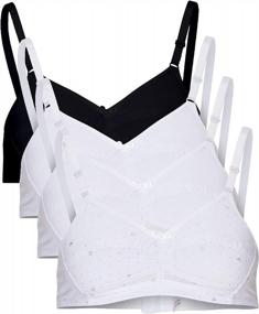img 4 attached to Adjustable Wireless Girls Bras - B2BODY Cotton Training Bras, Multi-Pack For Girls