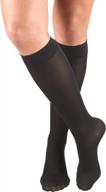 женские компрессионные чулки truform, 20–30 мм рт. ст., длина до колена, закрытый носок, непрозрачные, черные, большие логотип