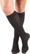 truform women's compression stockings, 20-30 mmhg, knee high length, closed toe, opaque, black, large logo