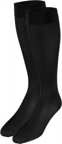img 1 attached to Truform Women'S Compression Stockings, 20-30 MmHg, Knee High Length, Closed Toe, Opaque, Black, Large