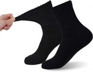 unisex thick cushioned warm diabetic socks with non binding top - footplus circulatory dress crew logo